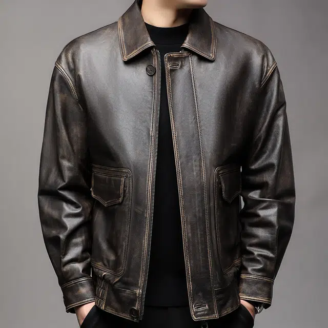 太子龍 品牌外套春秋潮流美式复古时尚宽松高端品质皮衣 男款