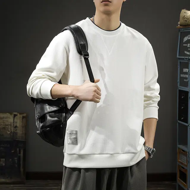 前进牛 美式经典复古潮流中性风痞帅长袖简约户外百搭套头外套卫衣 男款