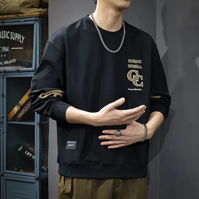 前进牛 美式复古经典潮流长袖卫衣 男款