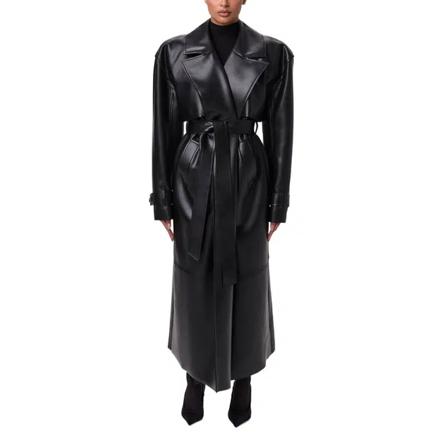 NAKED WARDROBE Trench Coat Vegan Leather