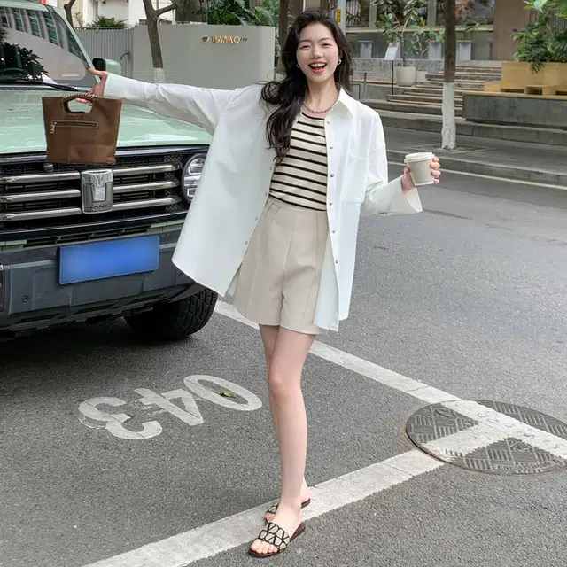 美洋 男朋友衬衣 定制舒柔特帅气休闲宽松廓形衬衫 女款 白色