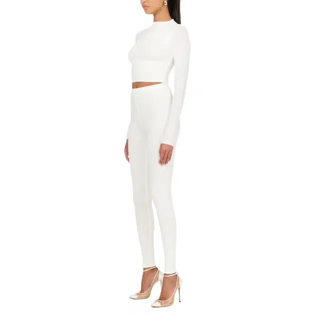 NAKED WARDROBE Mock Neck Crop Top NW