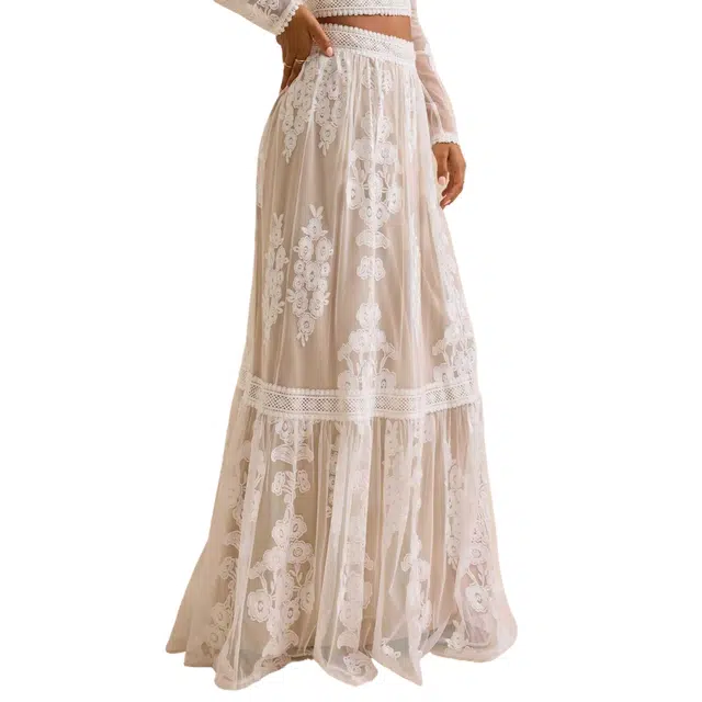 ALTAR'D STATE Arissa Embroidered Maxi Skirt