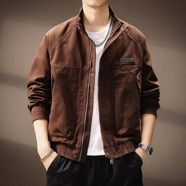 贵色 美式潮流复古城市机能耐磨工装潮牌拼接口袋立体裁剪设计休闲户外出行穿搭夹克外套 男女同款