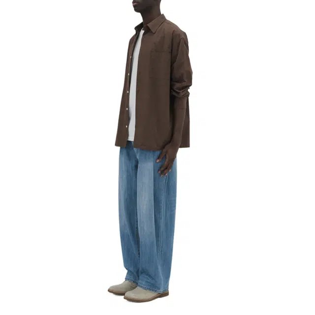 BESLOW DEEP ONE TUCK FADED JEANS
