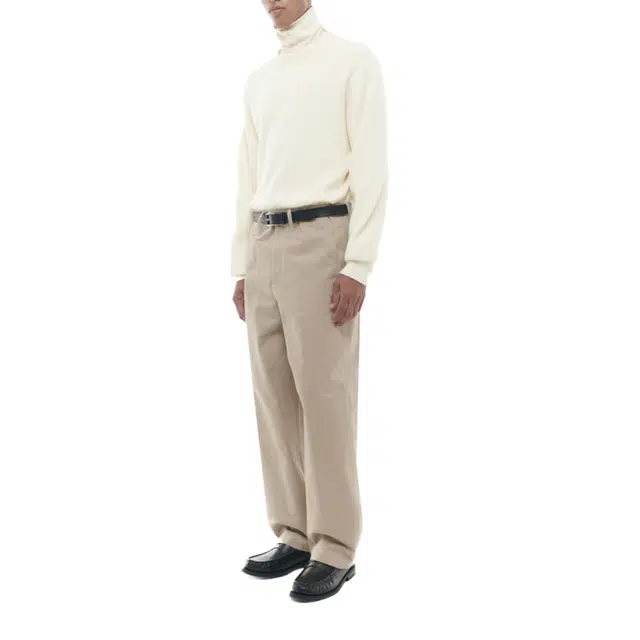 BESLOW COTTON TWILL LOOSE FIT PANTS