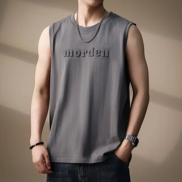 贵色 高街坎肩复古透气舒适字母钢印无袖背心 男女同款