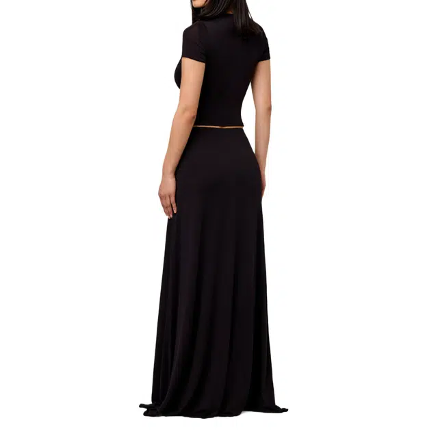 NAKED WARDROBE Modal Scoop Waist Maxi Skirt
