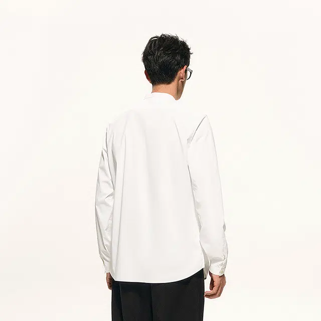 速写 休闲宽松立领长袖衬衫 男款