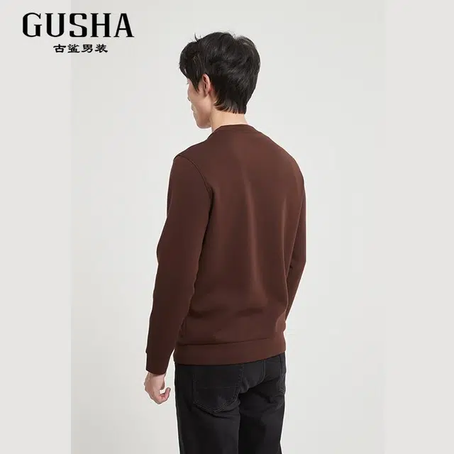 古鲨 轻奢莫代尔亲肤柔软圆领长袖卫衣 男款