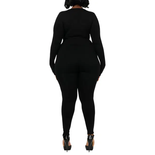NAKED WARDROBE NW Sculpt V-Neck Jumpsuit Curve