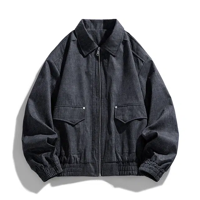 马员外 复古翻领百搭时尚简约长袖夹克 男款