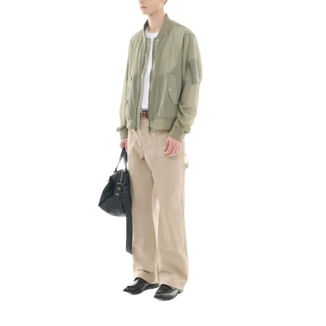BESLOW SHEER NYLON FLIGHT JACKET KHAKI