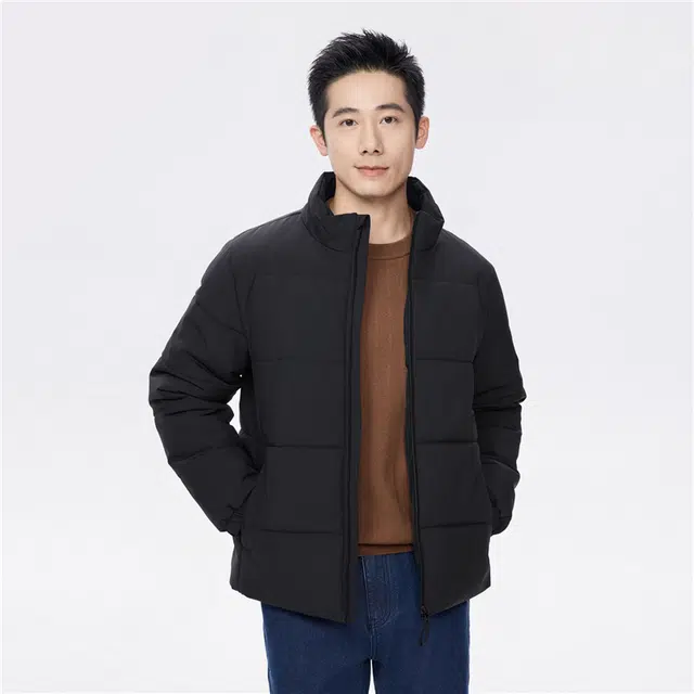 佐丹奴 棉衣外套夹棉保暖纯色立领夹克棉服 男款