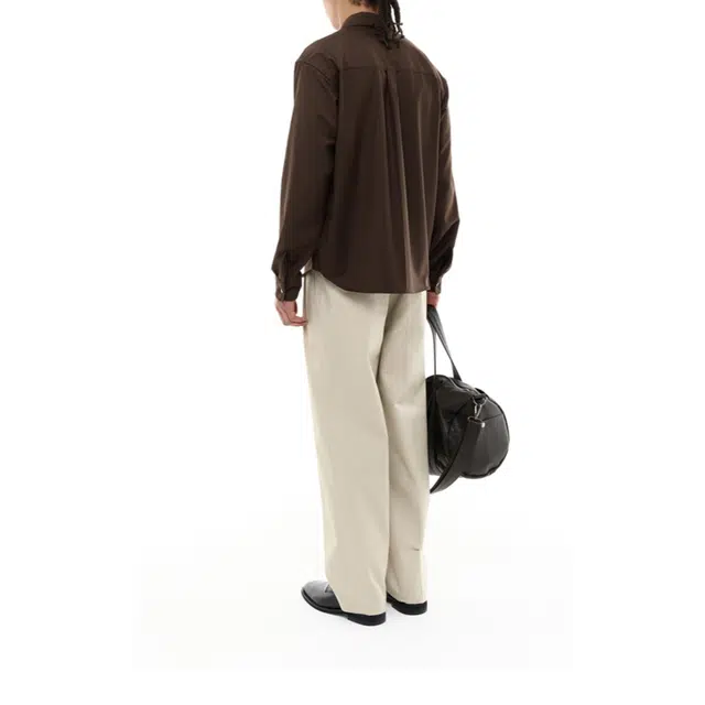 BESLOW MILITARY CONVERTIBLE COLLAR SHIRT DARK