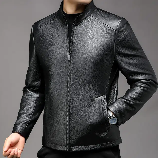 太子龍 品牌纯色时尚休闲百搭鹿皮革真皮皮衣 男款