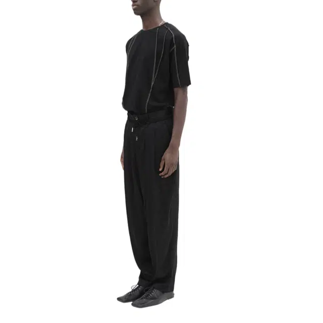 BESLOW LOOSE FIT STRING SILKY SLACKS
