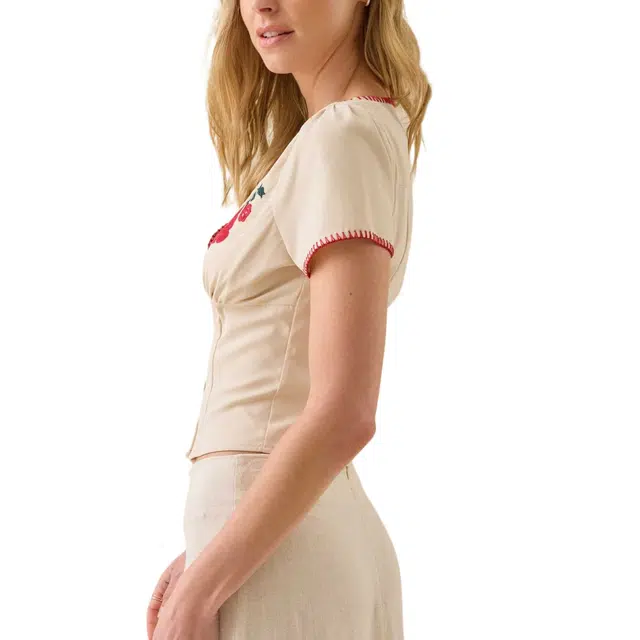 ALTAR'D STATE Carlisle Rose Embroidered Top