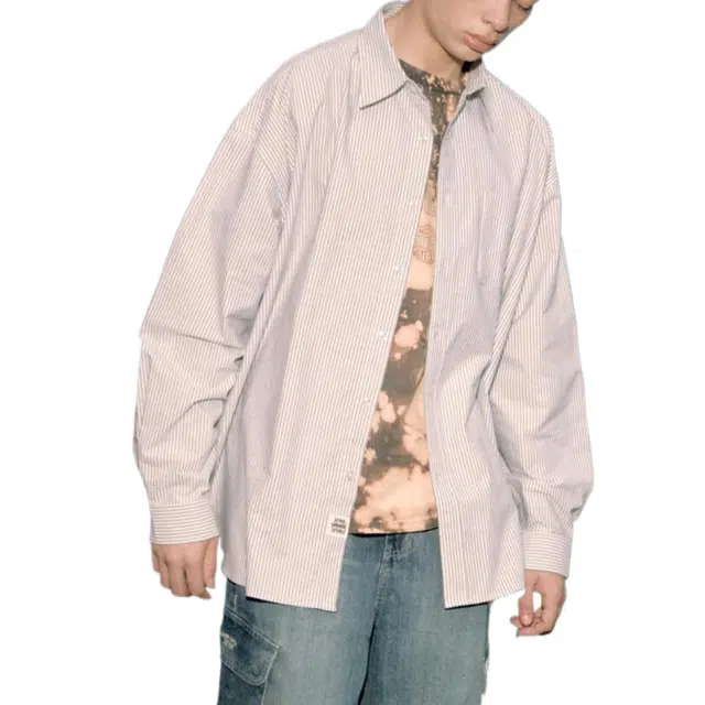 BESLOW OVERSIZED STRIPE SHIRTS
