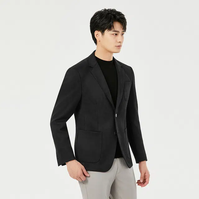 利郎 商务休闲平驳领纯色简约百搭舒适长袖西装 男款