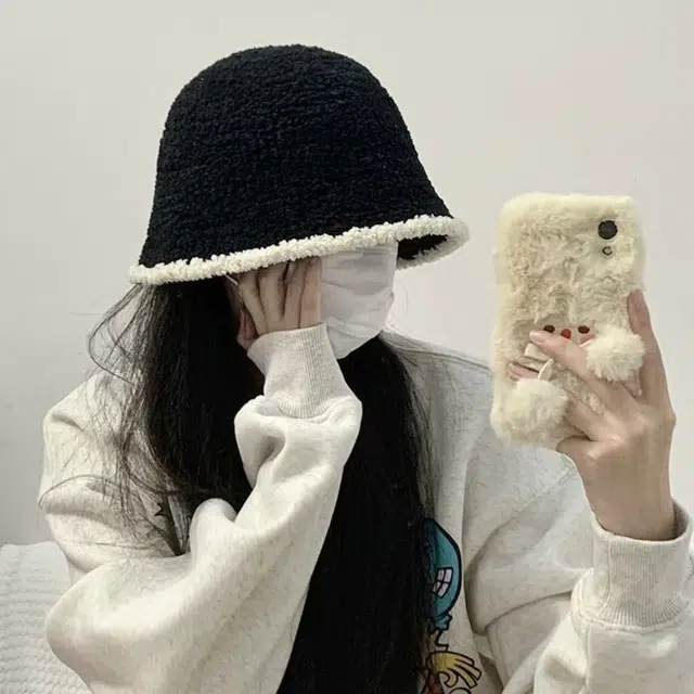 恩僾德 时尚百搭显脸小盆帽素颜遮脸防风保暖 聚酯纤维 渔夫帽 男女同款情侣款