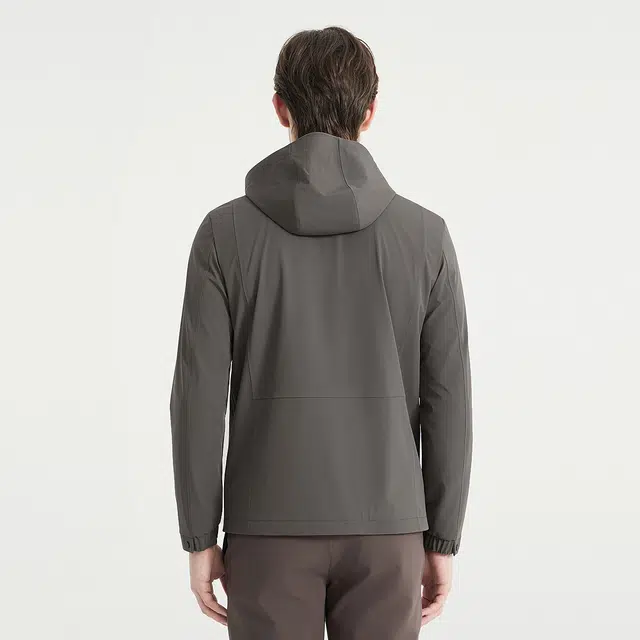 利郎 户外休闲风百搭防泼水外套可脱卸帽长袖风衣 男款