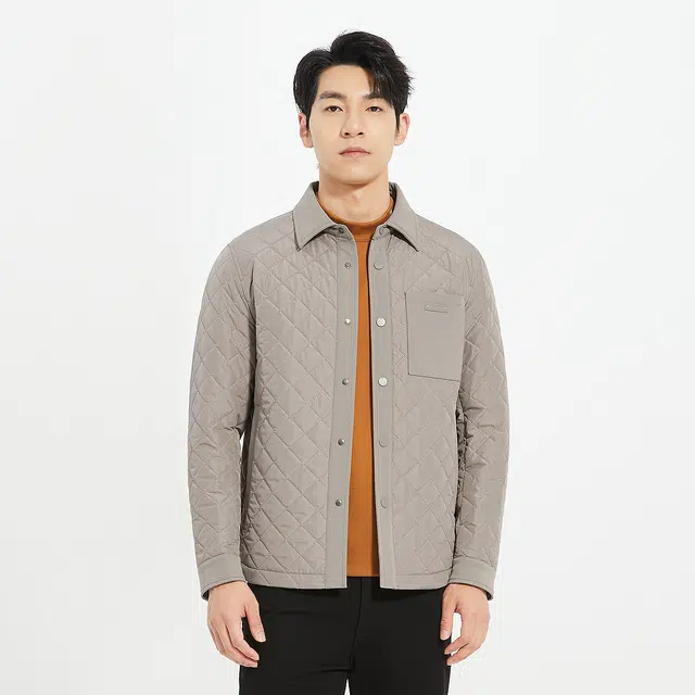 利郎 都市休闲翻领格子设计时尚潮流秋季夹克外套 男款