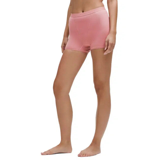 lululemon Ribbed Stretch Cotton Logo Super-High-Rise Shortie Underwear -Deco Pink