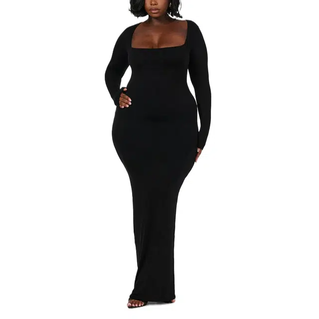 NAKED WARDROBE NW Square Maxi Dress Curve