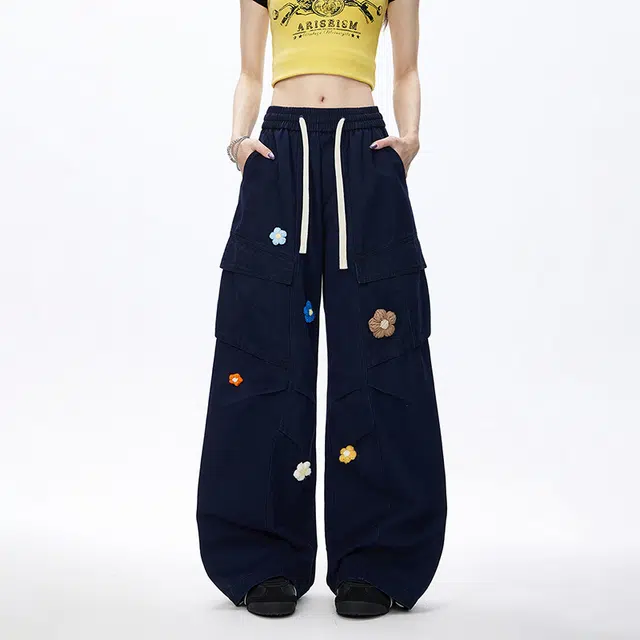 金盾 阔腿工装裤长裤美式显瘦直筒宽松休闲裤 男女同款