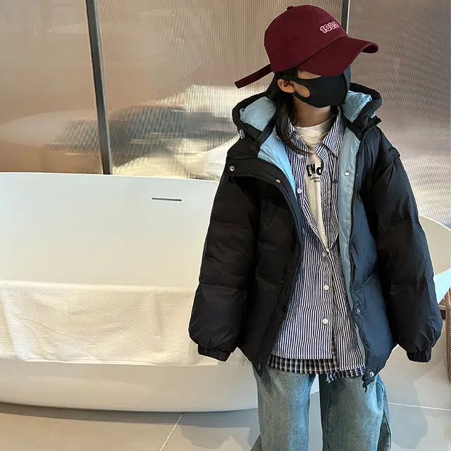 雅鹿棉衣 舒适百搭洋气 黑色 青少年