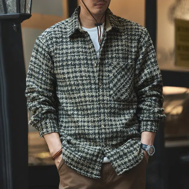 格蓝鹿 春季 痞帅舒适百搭宽松休闲简约时尚柔软亲肤长袖衬衫 男女同款