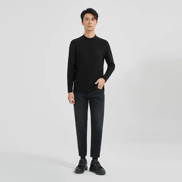 利郎 商务休闲纯色半高领弹力修身卫衣 男款