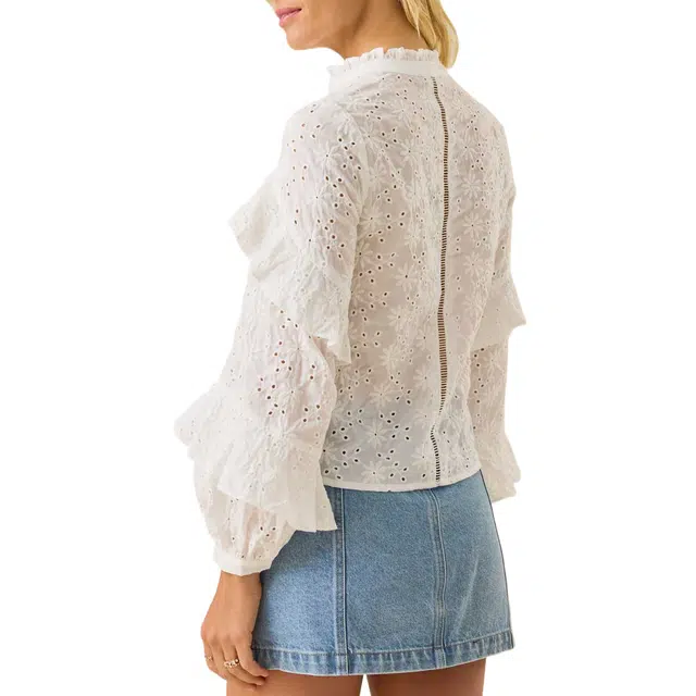 ALTAR'D STATE Serena Eyelet Button Up Top