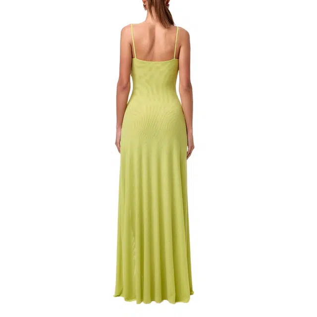 NAKED WARDROBE Draped Overlay Maxi Dress Mesh
