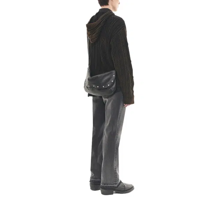 BESLOW CABLE KNIT HOODIE WASHED FISHERMAN