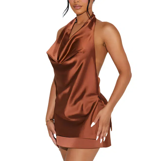 NAKED WARDROBE Satin Shine Mini Skirt Charmeuse