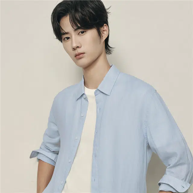 佐丹奴 韩国款天然亚麻梭织休闲长袖衬衫 男款