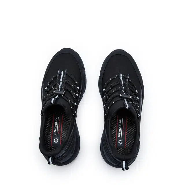 比音勒芬 织物 抗菌防臭轻质软底透气 减震防滑 生活休闲鞋 女款 黑色