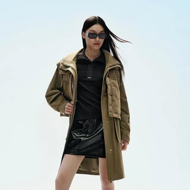 太平鸟 大师联名系列 时尚保暖两件套马甲羽绒服 女款