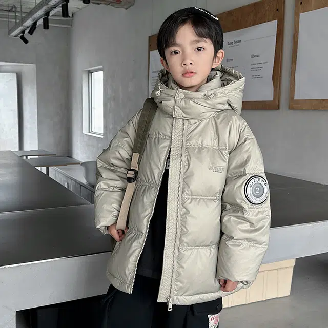 雅鹿棉衣 连帽舒适简约长袖洋气 银色 青少年