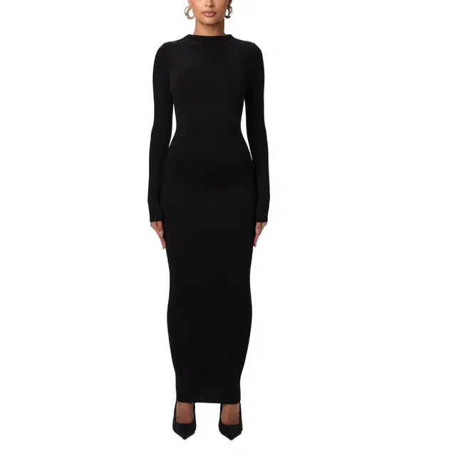 NAKED WARDROBE Sculpt Mock Neck Dress NW