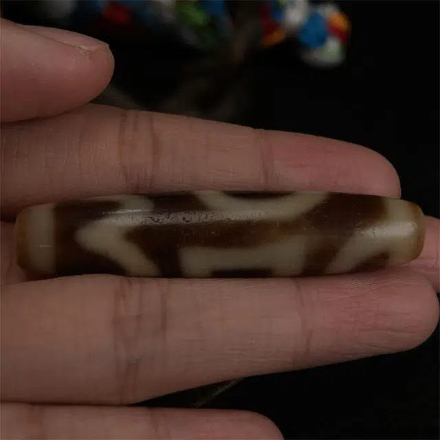 灵运宝 转运招财藏区天珠宝盖三眼黑白老矿风化油润包浆老料器磨损到位 一物一图#好运 玛瑙 吊坠 男女同款情侣款