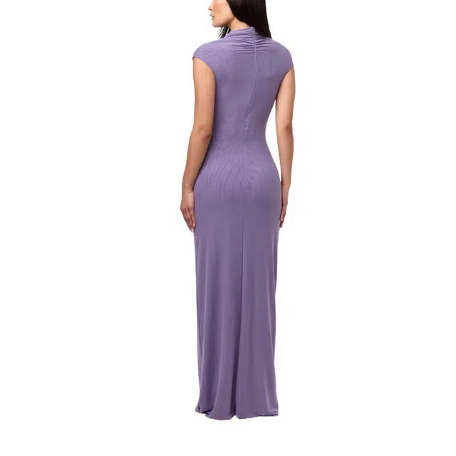 NAKED WARDROBE Drape Cap Sleeve Maxi Dress Mesh