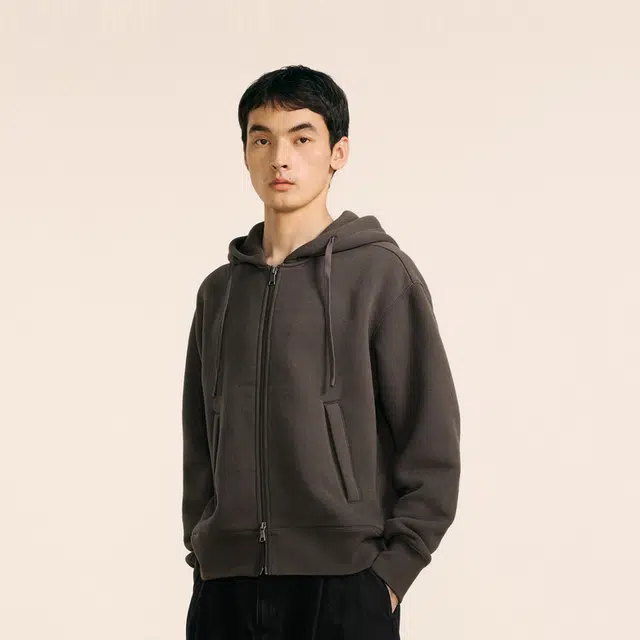 速写 休闲宽松长袖休闲拉链连帽开衫卫衣 男款
