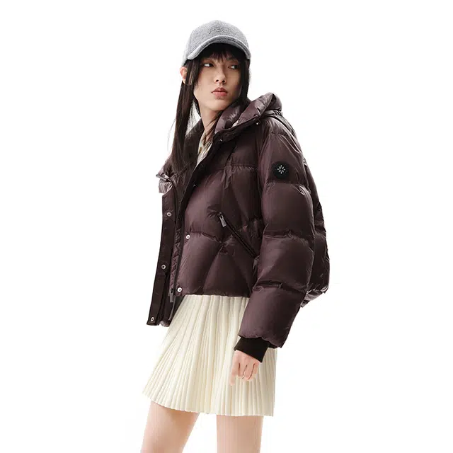 太平鸟 通勤舒适泡芙百搭质感羽绒服 女款 咖色