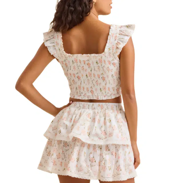 ALTAR'D STATE Ansley Smocked Floral Skirt