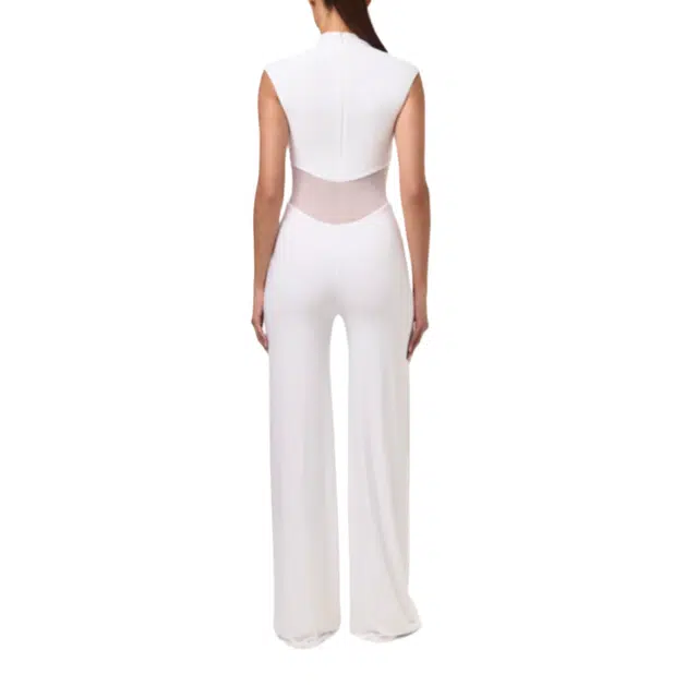 NAKED WARDROBE Mesh Wide Leg Jumpsuit Hourglass