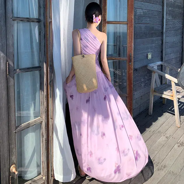水中花 通勤时尚舒适气质百搭无袖连衣裙 女款