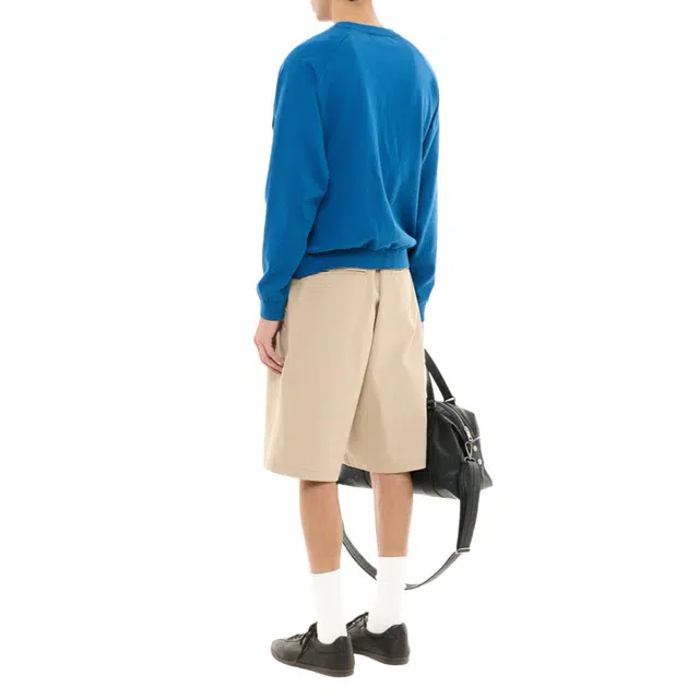 BESLOW ONE TUCK WIDE FIT SHORTS BEIGE